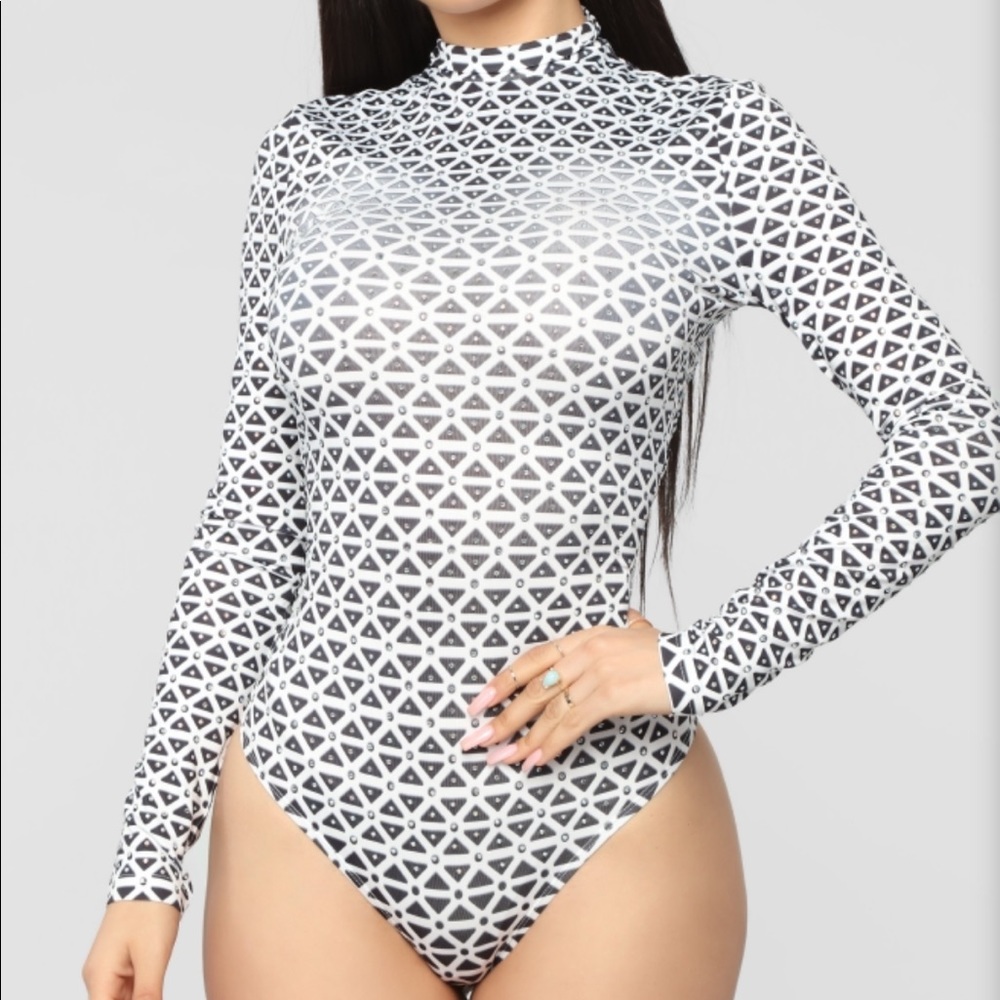 Geometric Long Sleeve Bodysuit